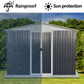 Metal Anti Corrosion Utility Tool House With Lockable Door, Garden Shed 10Ftx8Ft Apex Roof Grey With Windows And Aluminum Alloy Frame Grey Garden & Outdoor Aluminium Alloy,Sheet Metal