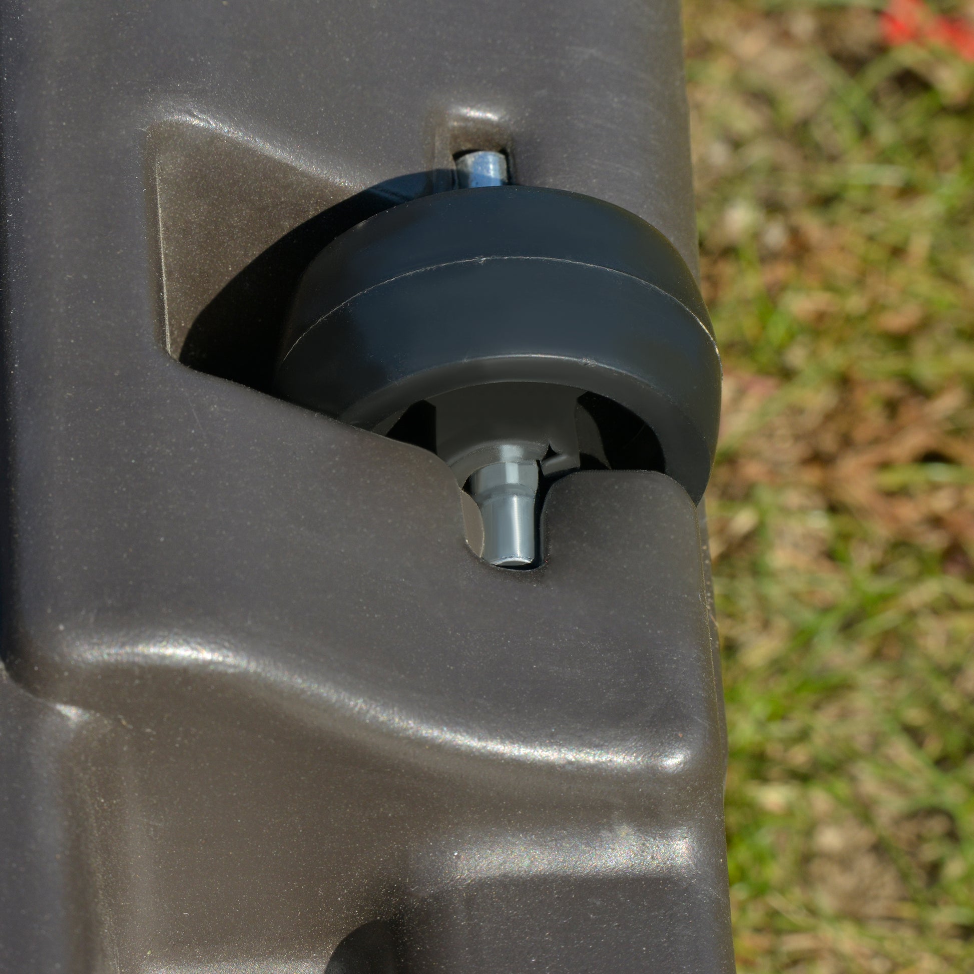 Outsunny Square Cantilever Patio Umbrella Base With 4 Wheels For Easy Moving, Heavy Duty Umbrella Stand Weight, 330 Lb Capacity Sand Or 249 Lb Capacity Water, Coffee Brown Hdpe