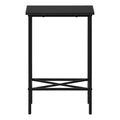 Accent Table, Side, End, Narrow, Small, 2 Tier, Living Room, Bedroom, Black Laminate, Black Metal, Contemporary, Modern Black Particle Board