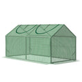 Outsunny 4' X 2' X 2' Portable Mini Greenhouse, Small Green House With Pe Cover, Roll Up Zippered Windows For Indoor, Outdoor Garden, Green Green Plastic