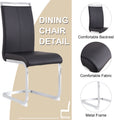 Table And Chair Set.A Rustic Industrial Rectangular Mdf Black Dining Table With Mdf Desktop And Electroplated Silver Metal Legs.Paried With 6 Chairs With Pu Cushion And Metal Legs. Black,Silver Seats 6 Mdf Metal