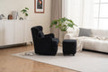 Modern Luxury Velvet Swivel Chair, 360 Swivel Comfort Round Armchair, Single Sofa Chair With Lounge Seat For Bedroom Office Reading Space, Set Of 1 ,Black Black Wood