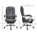 Vinsetto Executive Office Chair With Footrest, Linen Fabric Computer Chair Dark Grey Polyester