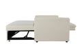 Loveseat Sleeper Pull Out Couch 3 In 1 Sofa Bed Adjustable Backrest Cream Wood Fabric