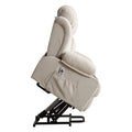 Power Lift Recliner Chair With Heat And Massage Electric Fabric Recliner Chair For Elderly With Side Pocket, Usb Charge Port, Remote Control For Living Room Beige A B Beige Velvet Metal Soft Heavy Duty Cotton Velvet