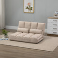 Homcom Convertible Floor Sofa Chair, Folding Couch Bed, Guest Chaise Lounge With 2 Pillows, Adjustable Backrest And Headrest, 40.25