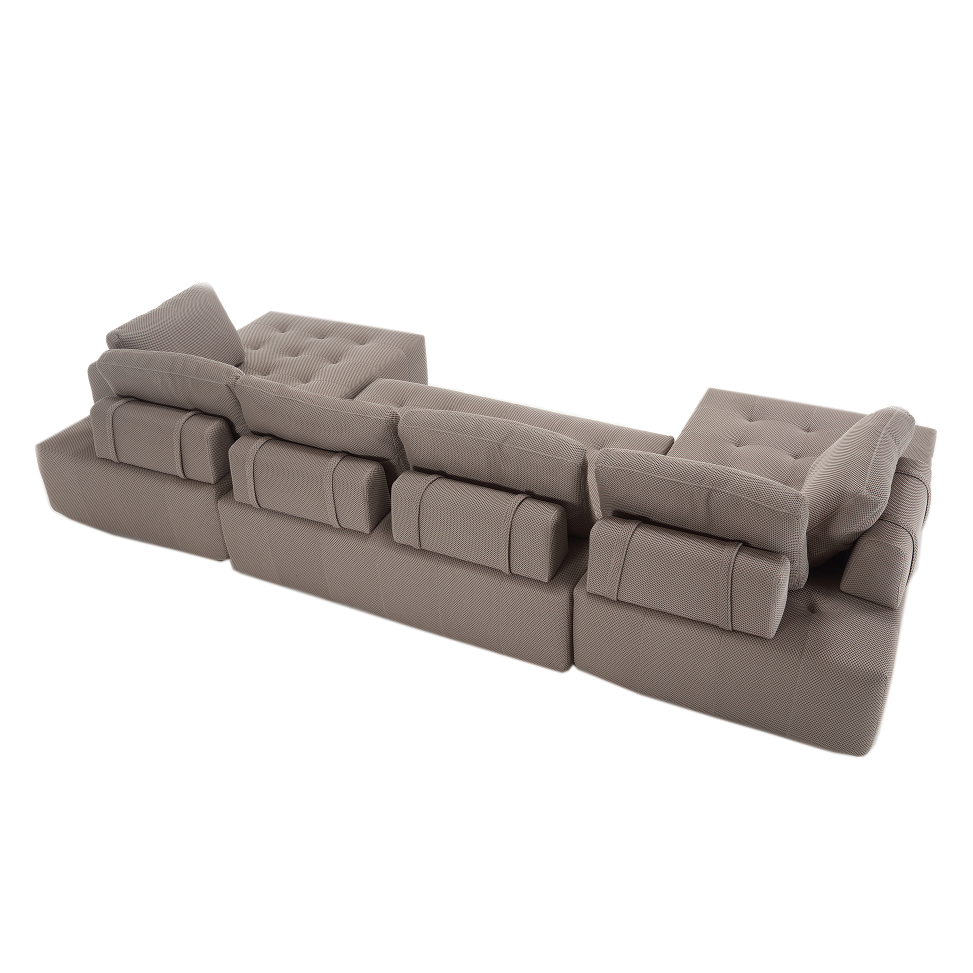 Arrived 138.5 "Modular Combination Sofa, U Shaped Sofa, Living Room, Apartment, Upholstered ,6 Seat Sofa, Free Combination Sofa Mesh Fabric ,Fabric, Gray Gray Polyester Primary Living Space Split