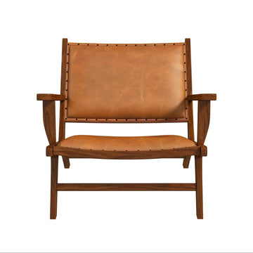 Daniel Leather Arm Chair Brown,Rustic,Tan Brown Mid Century Modern Foam Genuine Leather,Solid Wood