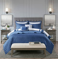 8 Piece Comforter And Quilt Set Collection Navy Full Queen Full Navy Polyester
