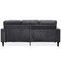 Modern Design Chenille 3 Seat L Shape Sectional Sofa With Storage Chaise For Apartment, Studio, Office,Living Room,L Shape Dark Grey Dark Gray Chenille Metal Primary Living Space Soft Modern Foam