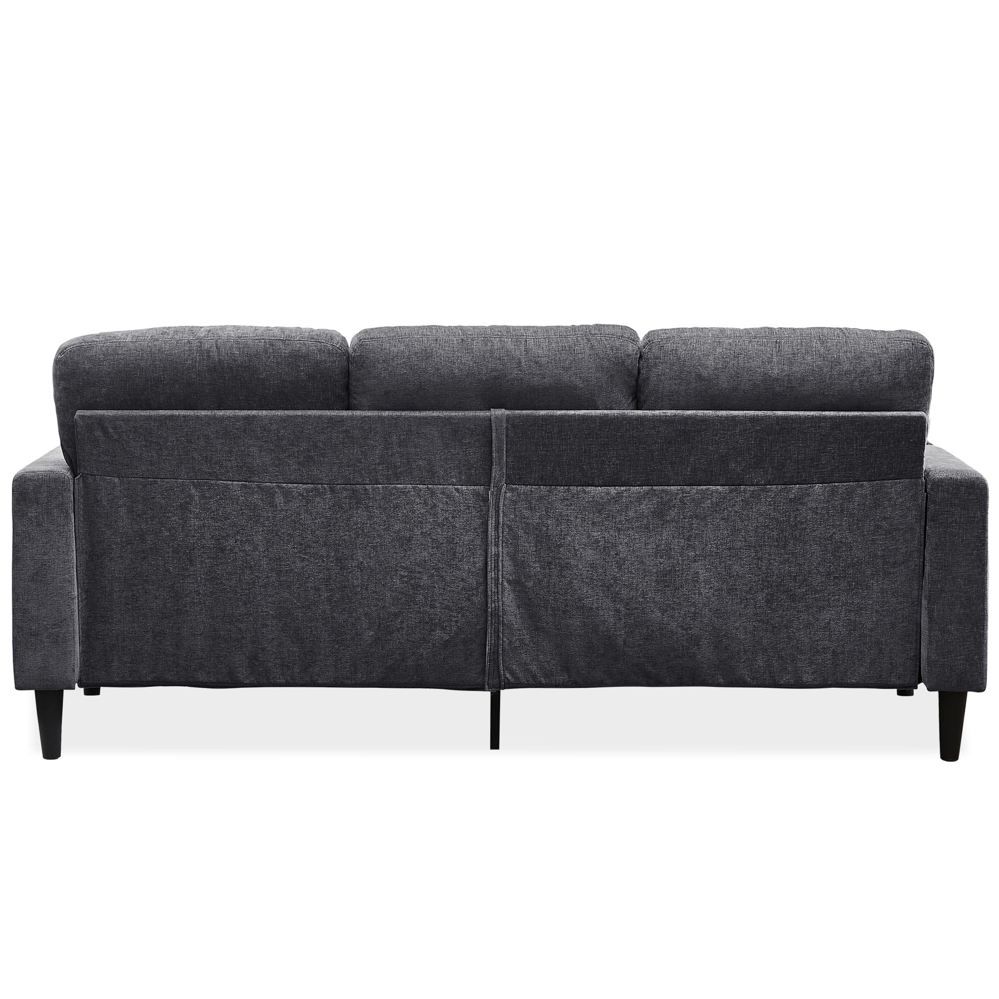 Modern Design Chenille 3 Seat L Shape Sectional Sofa With Storage Chaise For Apartment, Studio, Office,Living Room,L Shape Dark Grey Dark Gray Chenille Metal Primary Living Space Soft Modern Foam