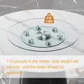 Double Layer Rotatable Round Glass.The Rotatable Design Makes It More Convenient To Retrieve And Place Items.The Upper Glass Has A Diameter Of 24 Inches, While The Lower Glass15 Inches. Transparent Glass