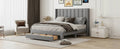 Queen Size Storage Bed Velvet Upholstered Platform Bed With A Big Drawer Gray Old Sku:Wf296854Aae Queen Gray Velvet