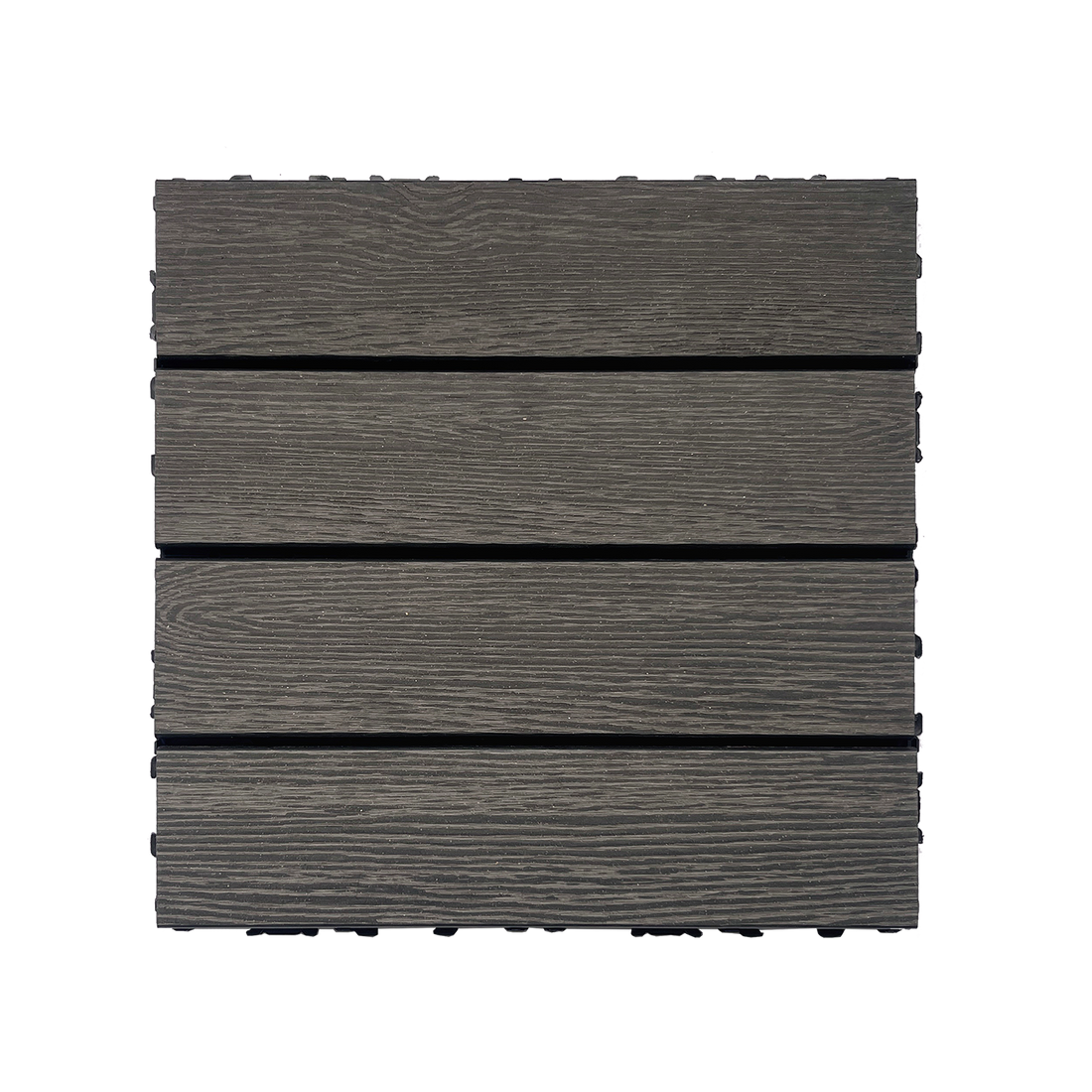 Wood Plastic Composite Deck Tiles Set Of 20Pcs, Diy Interlocking Decking Tiles, Floor Tile, Durable, Maintenance, Waterproof, Indoor Outdoor, 12X12In Dark Grey Dark Grey Modern Plastic Wood Plastic