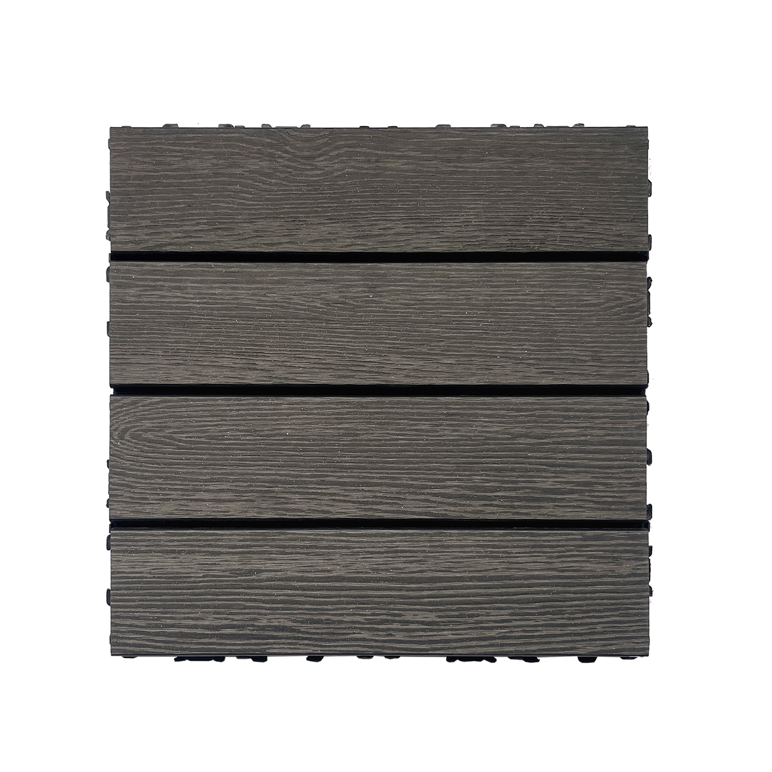 Wood Plastic Composite Deck Tiles Set Of 20Pcs, Diy Interlocking Decking Tiles, Floor Tile, Durable, Maintenance, Waterproof, Indoor Outdoor, 12X12In Dark Grey Dark Grey Modern Plastic Wood Plastic