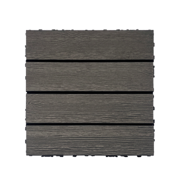 Wood Plastic Composite Deck Tiles Set Of 20Pcs, Diy Interlocking Decking Tiles, Floor Tile, Durable, Maintenance, Waterproof, Indoor Outdoor, 12X12In Dark Grey Dark Grey Modern Plastic Wood Plastic