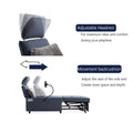 3 In 1 Sofa Bed,Speaker Chair, Reclining Sleeper Sofa Bed,Futon With Bluetooth Speaker 2 Usb Port, Phone Holder Accent Chair, Functional Backcushion And Headrest, Waterproof Fabric,Faux Fur Pillow. Dark Blue Primary Living Space Wood Metal Waterproof