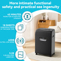 Paper Shredder,18 Sheet High Security Level P 4 Heavy Duty Paper Card Shredder For Home Office By 5.28 Gallons Pullout Waste Bin Etl Black Abs Pc