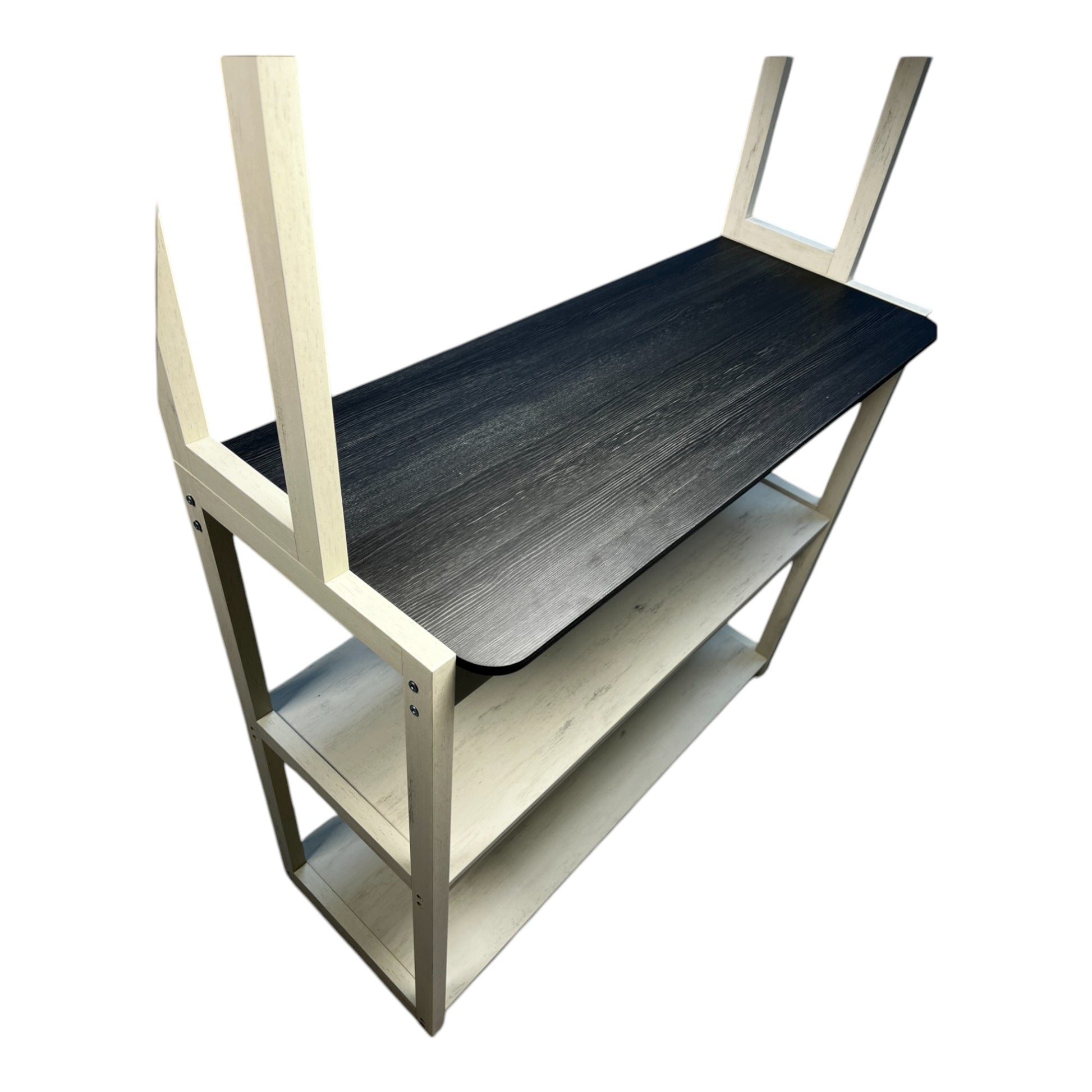 39.37" White And Black Color 5 Tier Bakers Rack For Kitchen With Storage, Coffee Bar, Kitchen Shelves, Microwave Stand Black White Particle Board