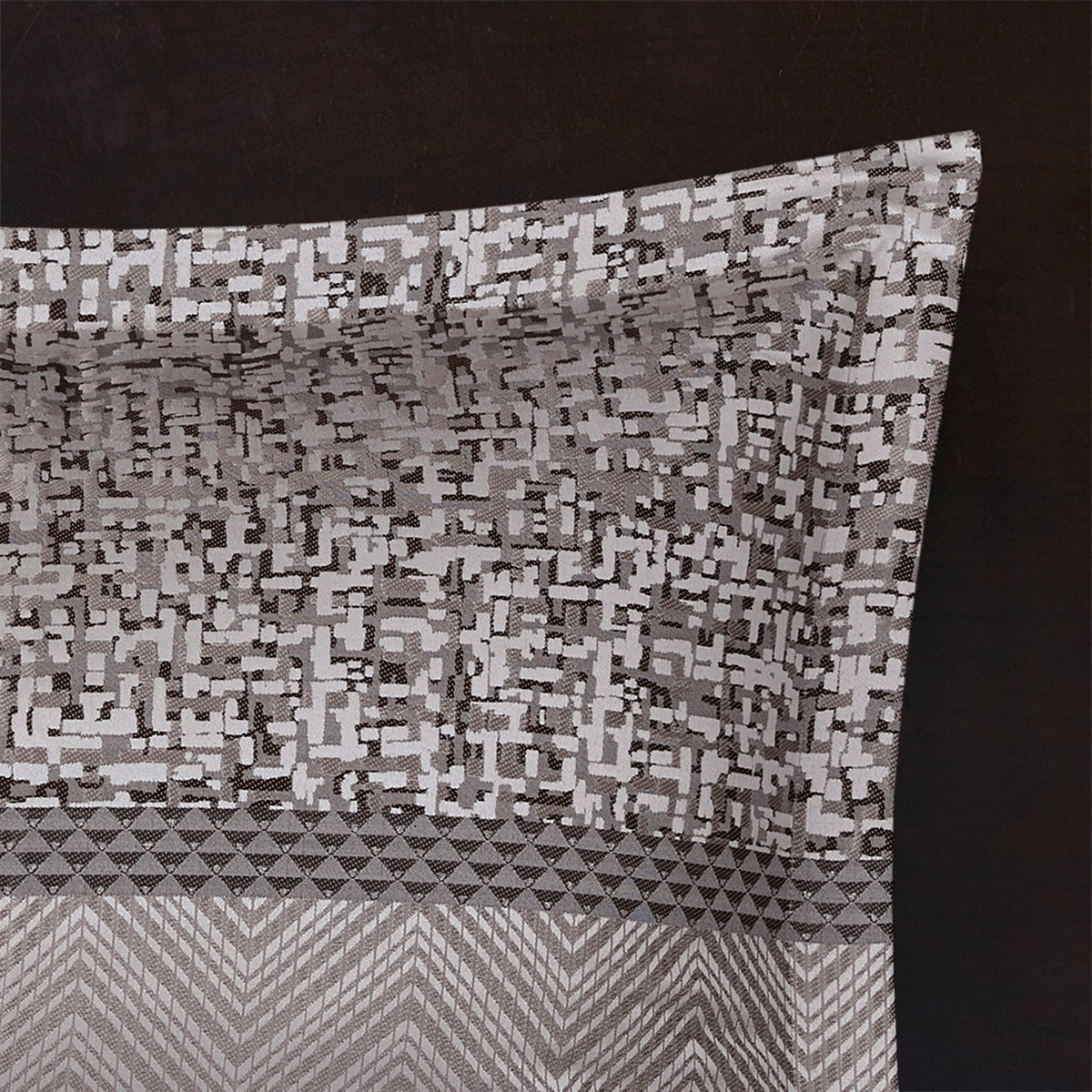 7 Piece Jacquard Comforter Set Grey Taupe Cal King California King Grey Taupe Polyester