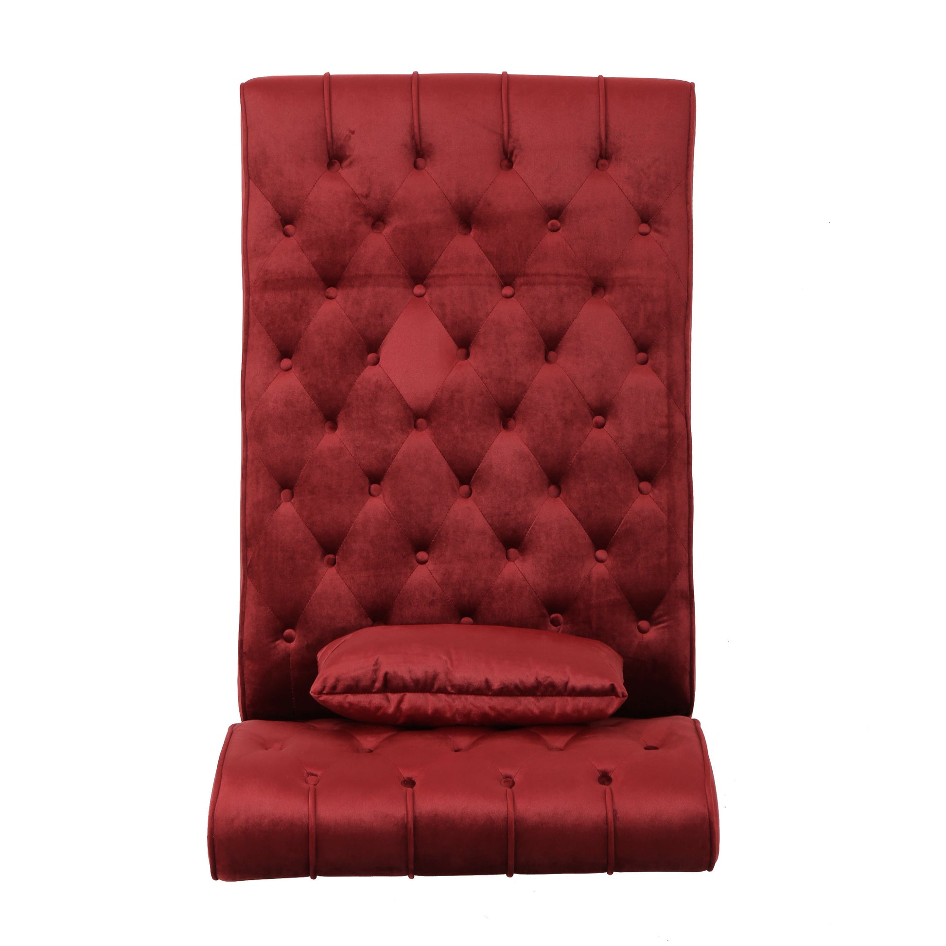 Tufted Chaise Lounge Garnet Velvet