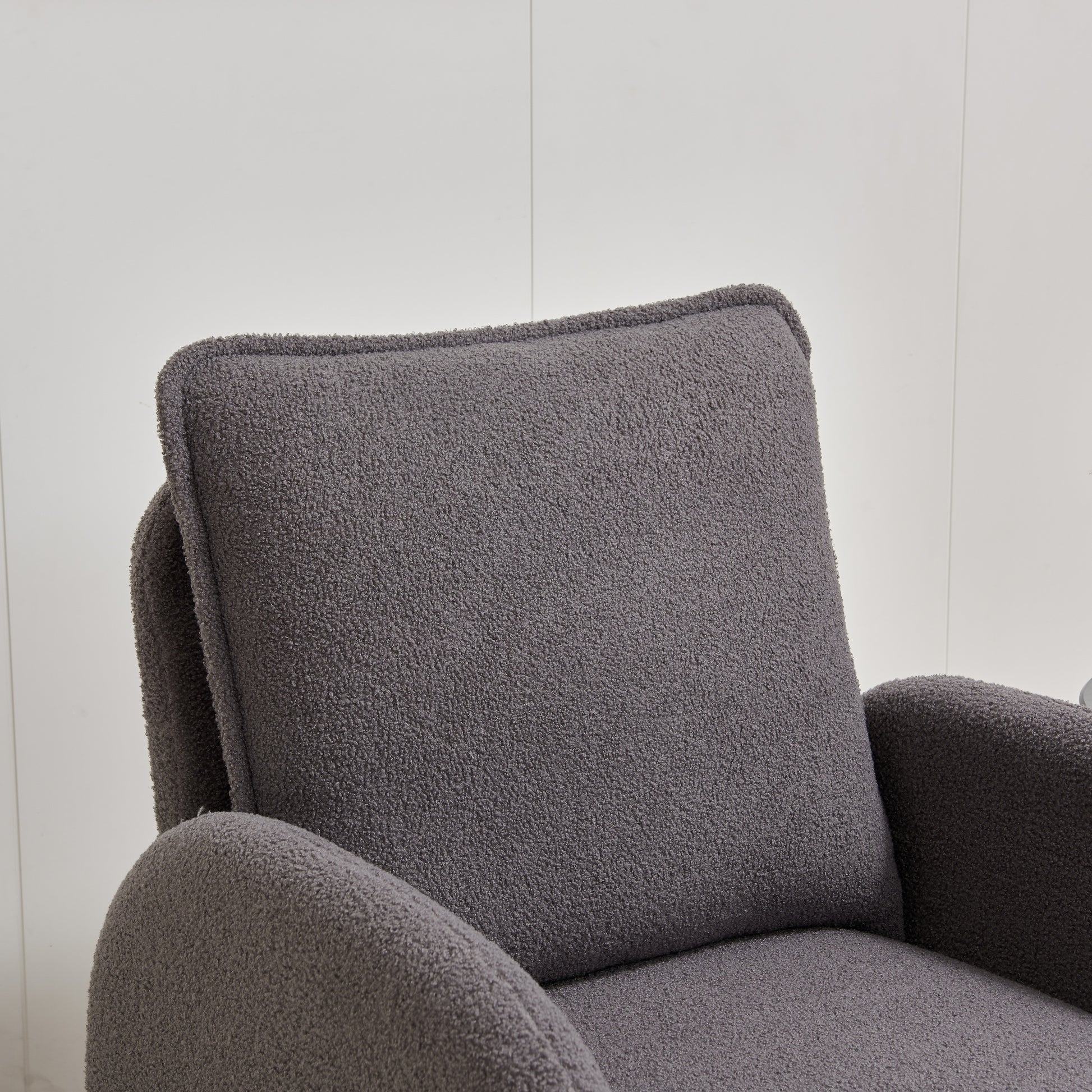 Modern Sherpa Upholstered Accent Chair, Comfortable Living Room Armchair, Lounge Chair For Bedroom, And Office Stylish And Ergonomic Design Gray Foam Sherpa