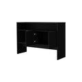 Bylas Console Table In Melamine With Two Doors Y Open Storage, Black Black Primary Living Space Modern Particle Board Melamine