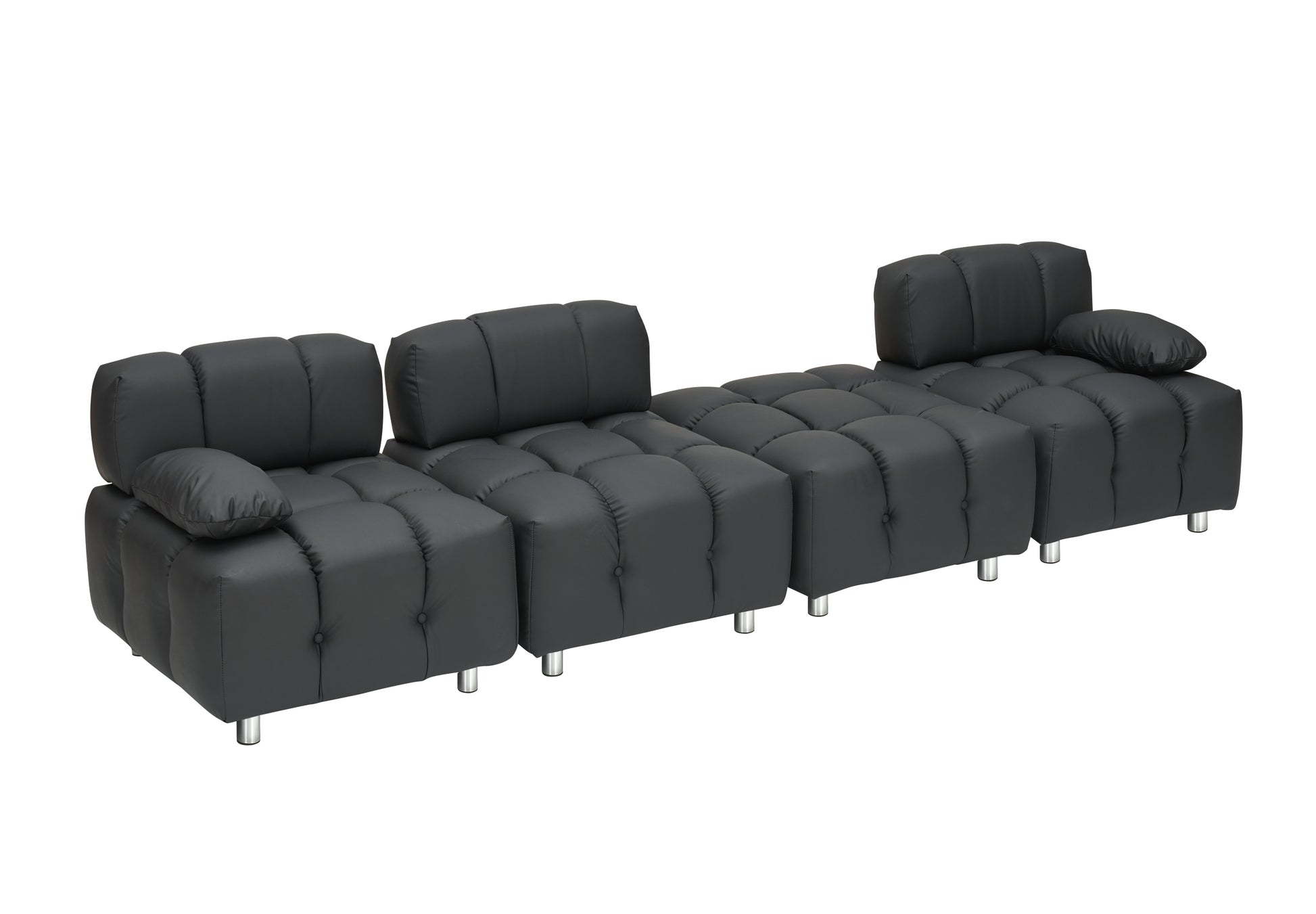 A 90.60 Inch Technology Cloth Black Sofa, Waterproof, Stain And Cat Scratch Resistant, Can Comfortably Sit In The Apartment Bedroom Without Taking Up Space. Black Polyester Blend 4 Seat