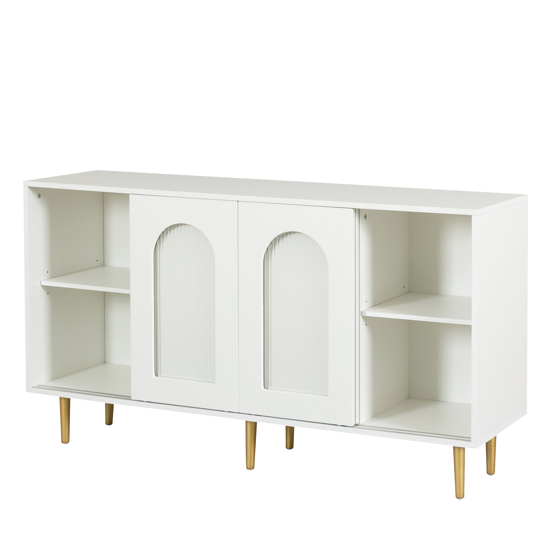 Dresser Drawer Cabinet,Bar Cabinet,Lockers,Sideboard,Buffet Sideboard,Buffet Service Desk,Storagecabinet,Changhong Glass Sliding Door, For Bedroom, Living Room, Kitchen Corridor, Color: White 5 Or More Spaces Barn Door White Primary Living Space Glass