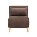1Pc Sofa Futon Convertible Sleeper Modern Sleek Active Reclining Chair Chaise Sleeper Day Bed Stylish Contemporary Accent Chair Brown Brown Contemporary,Modern Wood