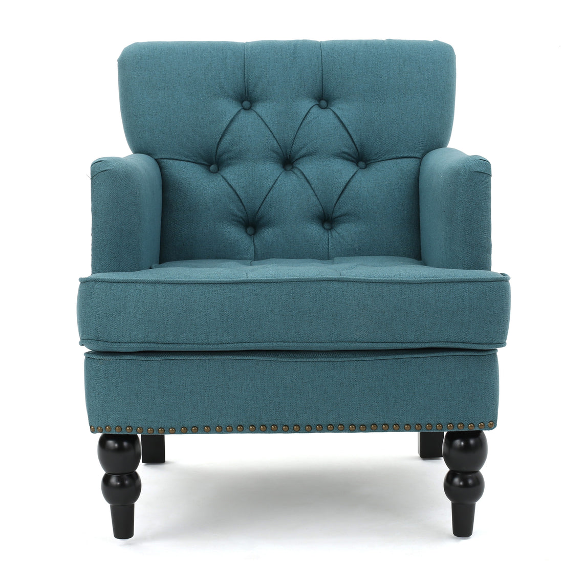 Harrison Tufted Club Chair Teal Fabric