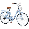 7 Speed, Steel Frame, Multiple Colors 24 Inch Ladies Bicycle Cycling Blue Garden & Outdoor Steel