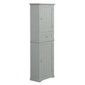 Tall Bathroom Storage Cabinet, Freestanding Storage Cabinet With Drawer And Adjustable Shelf, Mdf Board With Painted Finish, Grey Grey Mdf