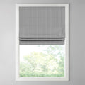 Basketweave Room Darkening Cordless Roman Shade Charcoal Polyester