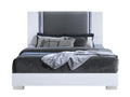 Moon Smooth White King Bed With Led White Solid Wood Mdf