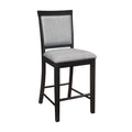 Charcoal Gray Finish 7Pc Dining Counter Height Table With Base Storage And 6 Counter Height Chairs Set Casual Style Dining Kitchen Wooden Furniture Wood Wood Charcoal Grey Seats 6 Wood Dining Room Casual Rectangular Dining Table With Chair Wood