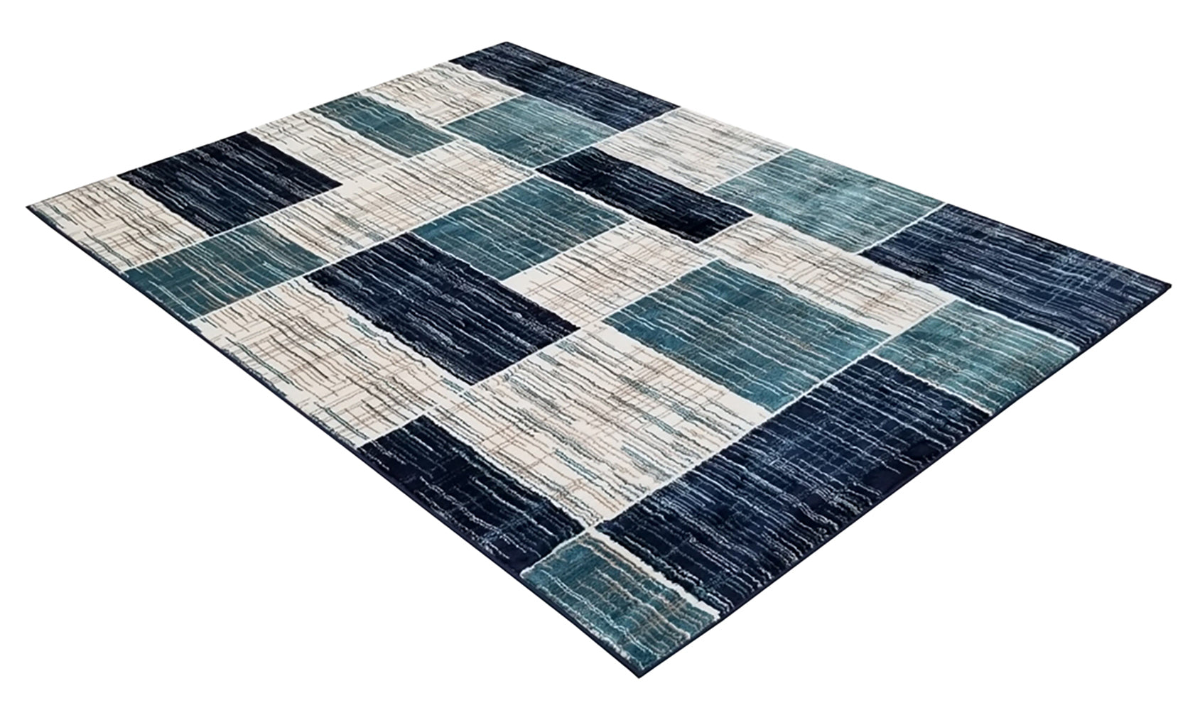 Jersey Area Rugs, Carpets For Livingroom, 7X10 Area Rugs ,3003 Blue Rectangle 8&10 Blue Contemporary Abstract Polypropylene