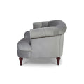 La Rosa Victorian Chesterfield Tufted Sofa, Opal Grey Velvet Gray Foam Velvet 3 Seat