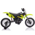 12V Kids Ride On Electric Toy Motorcycle,Rear Suspension,Twist Grip Throttle,Slow Start,Removable Training Wheels,Indie Music Box With Horn And Engine,Simulation Of Dirt Bike Modeling For Kids 3 8. Green 50 99 Lbs Polypropylene