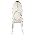 Beige And Antique White Oval Back Side Chairs Set Of 2 Beige Dining Room Set Of 2 Fabric Metal