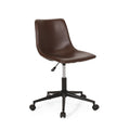 Lift And Swivel Office Chair Dark Brown Pu