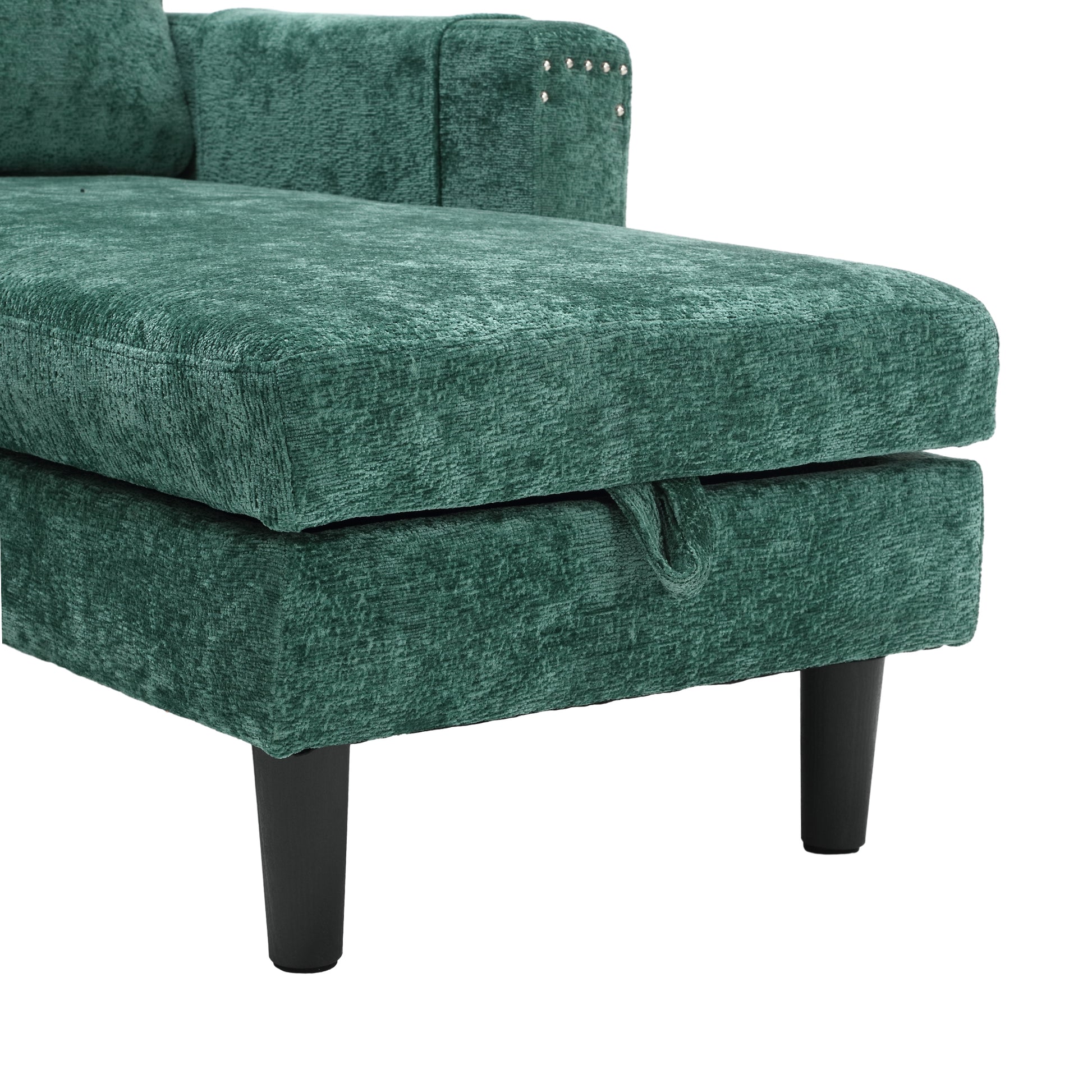 United Sectional Sofa Reversible Sectional Sleeper Sectional Sofa With Storage Chaise Green Chenille