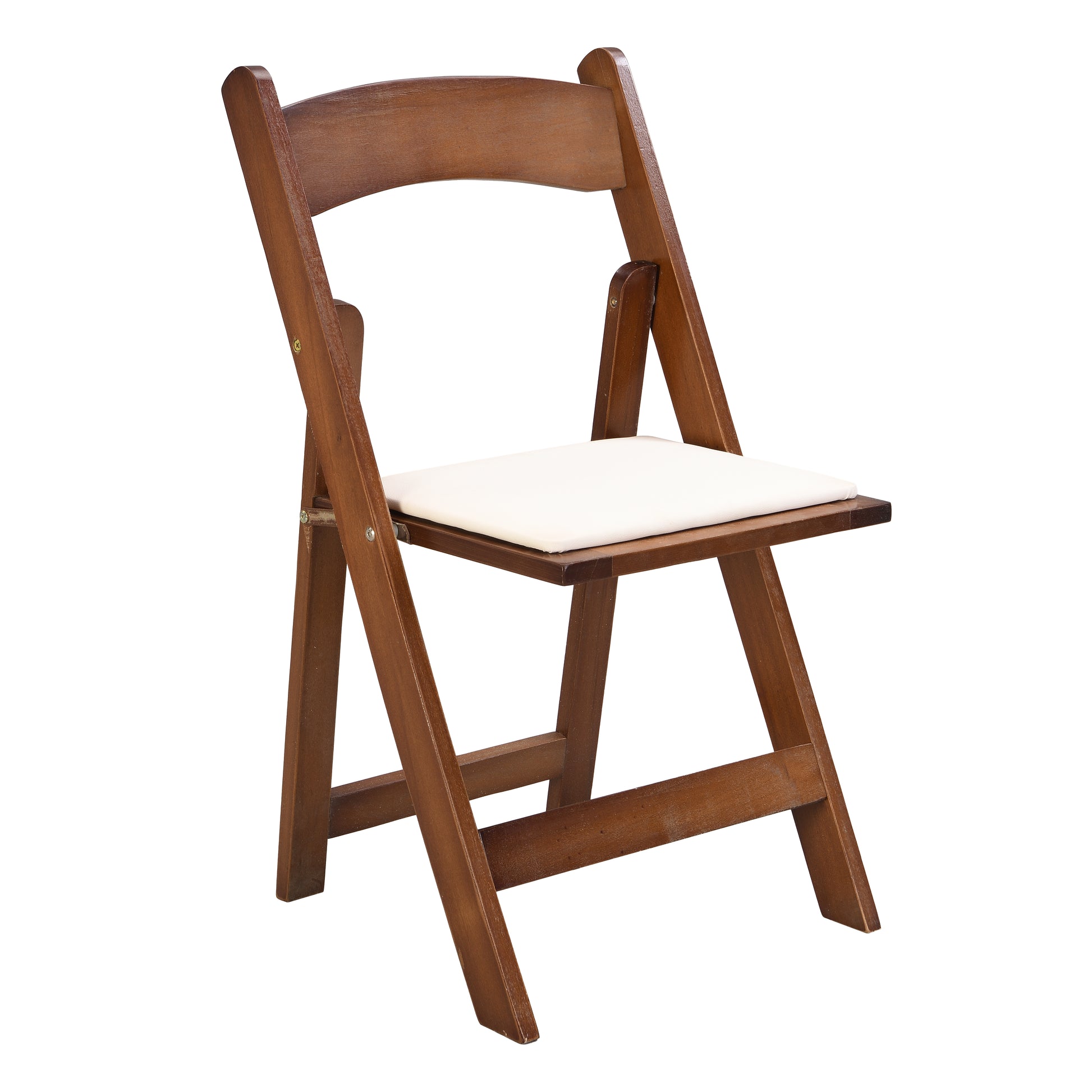 Upholstered Folding Chair, Space Saving, Easy To Carry, 4Pcs, Walnut Shelf Beige Cushion,Dining Room Natural Walnut Solid Wood