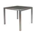 Outdoor Dining Table Anodized Aluminum Wicker Table Top Square Silver And Gray 35