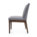 Dining Chair Set Of 2 Dark Grey Fabric
