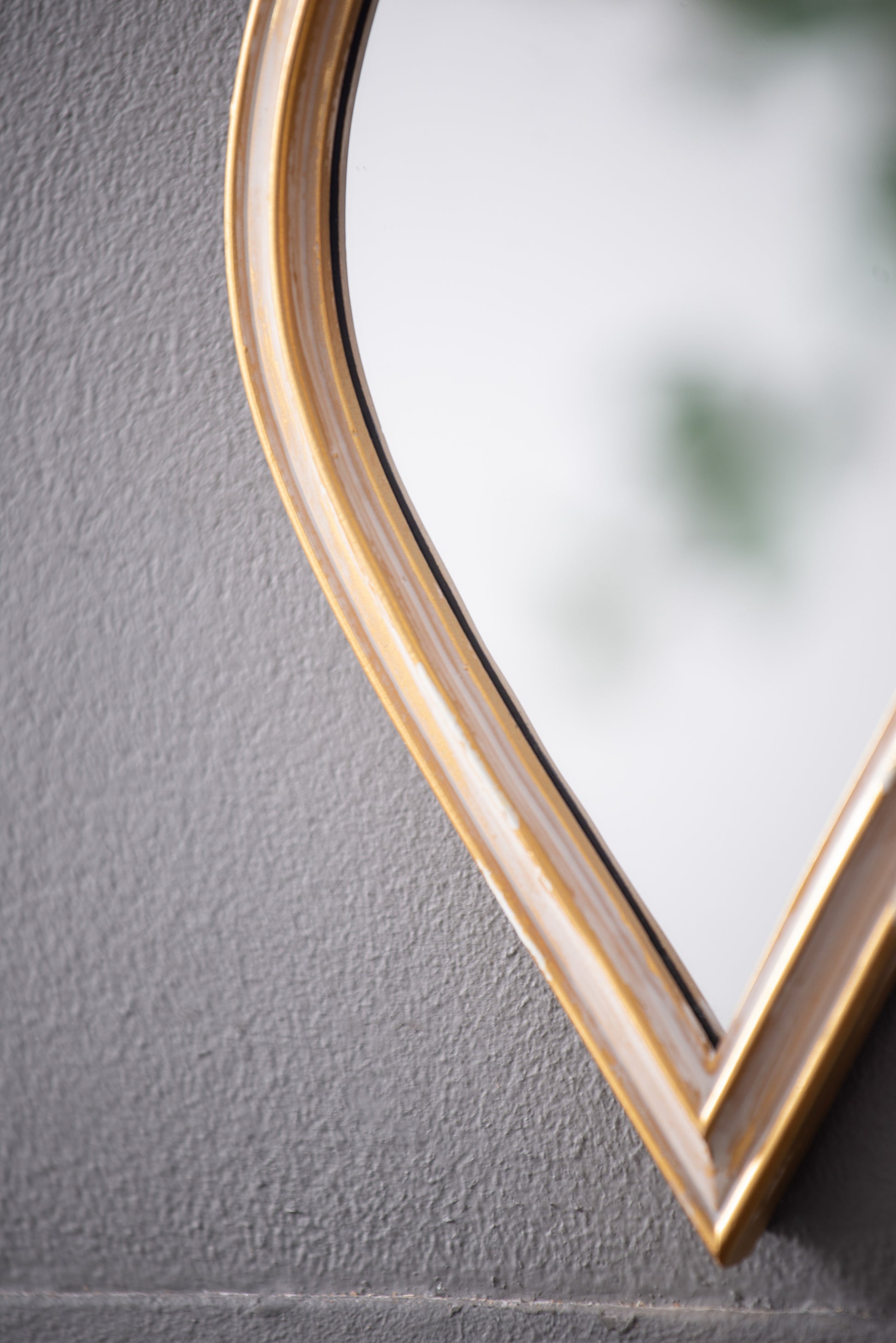 Small Decorative Mirror For Wall Decor, 4.5X9.5" Antique Gold Polyresin