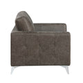 Brownish Gray Polished Microfiber Upholstery Elegant Modern Style Chair 1Pc Solid Wood Living Room Furniture Metal Legs Brown Primary Living Space Modern Solid Wood
