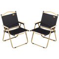 Outsunny 2 Pack Folding Camping Chair, Lightweight & Portable Beach Chairs Armchairs, Perfect For Festivals, Fishing, Picnic And Hiking, Black Black Metal