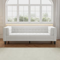 3 Seater Sofa, Upholstered Tufted Coach, Velvet Sofa, Ivory White Ivory Velvet 3 Seat