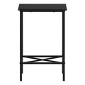 Accent Table, Side, End, Narrow, Small, 2 Tier, Living Room, Bedroom, Black Laminate, Black Metal, Contemporary, Modern Black Particle Board